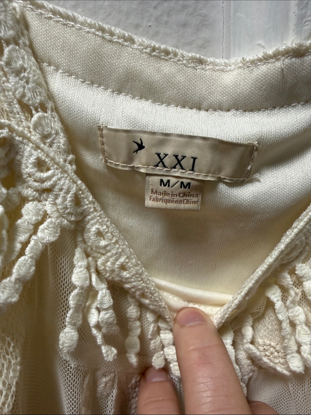 Soft Cream Lace Tiered Mini Dress with Adjustable Tie - Picture 2 of 4